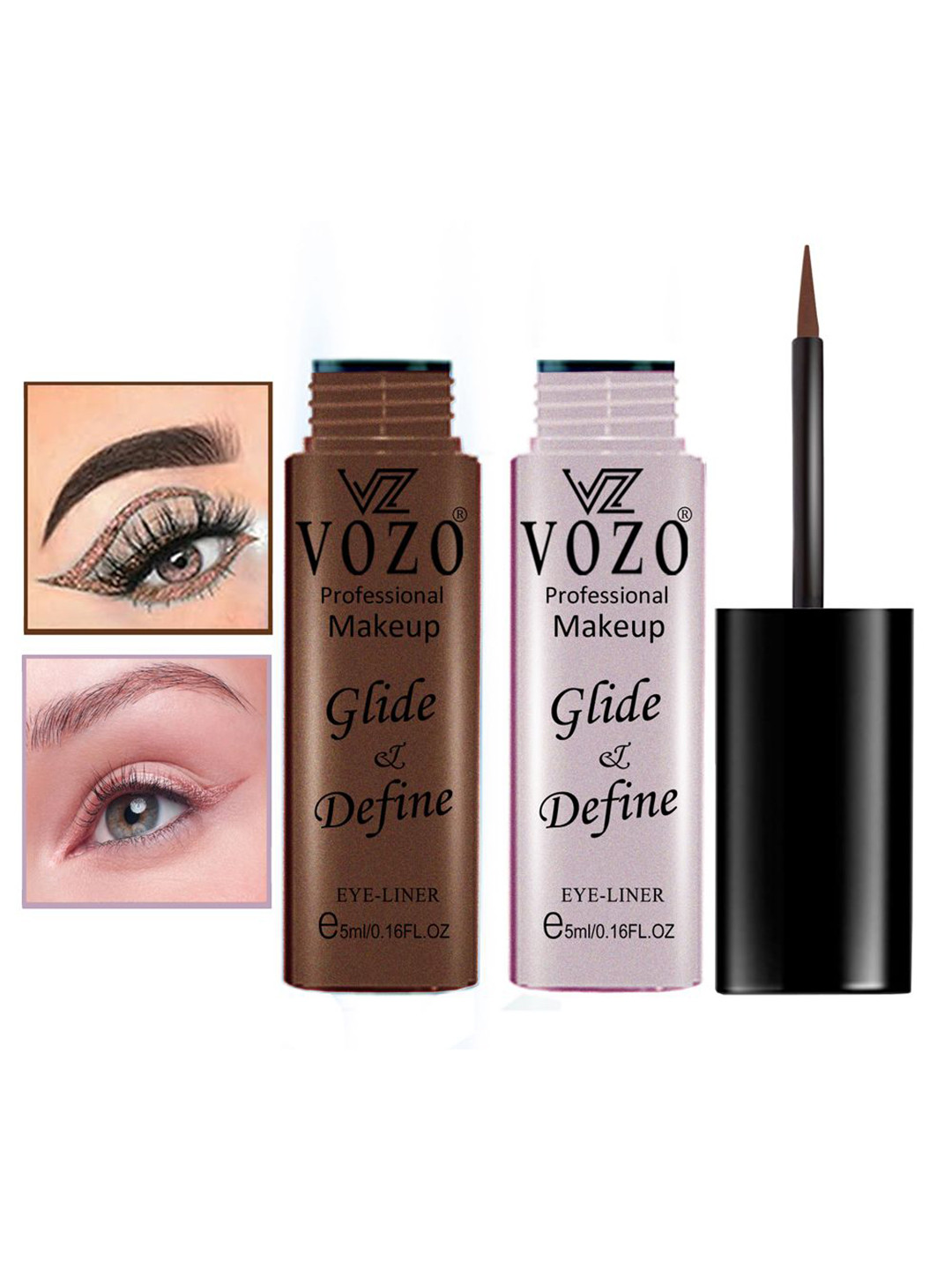VOZO Set Of 2 Glide & Define Infusion Essential Liquid Eyeliner - 5 ml Each- Shade- 06- 11, Copper
VOZO Set Of 2 Glide & Define Infusion Essential Liquid Eyeliner - 5 ml Each- Shade- 06- 11, Copper