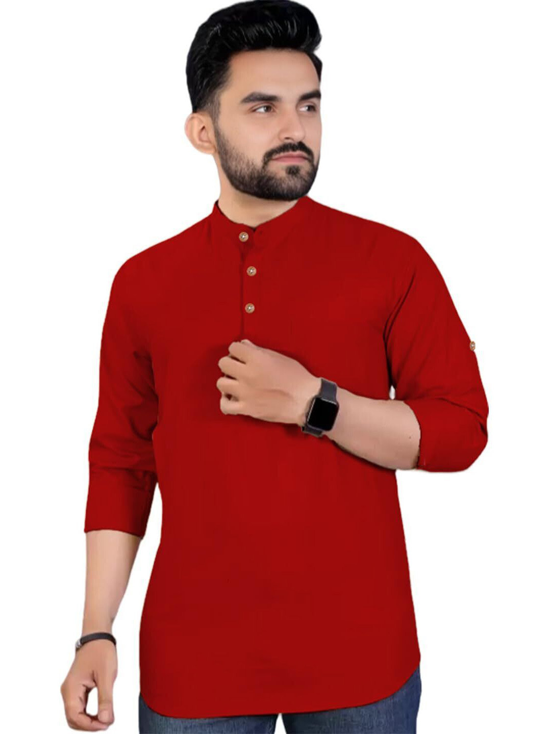 AMRIT TOP WEAR Men Organic Cotton Kurta, Red
AMRIT TOP WEAR Men Organic Cotton Kurta, Red