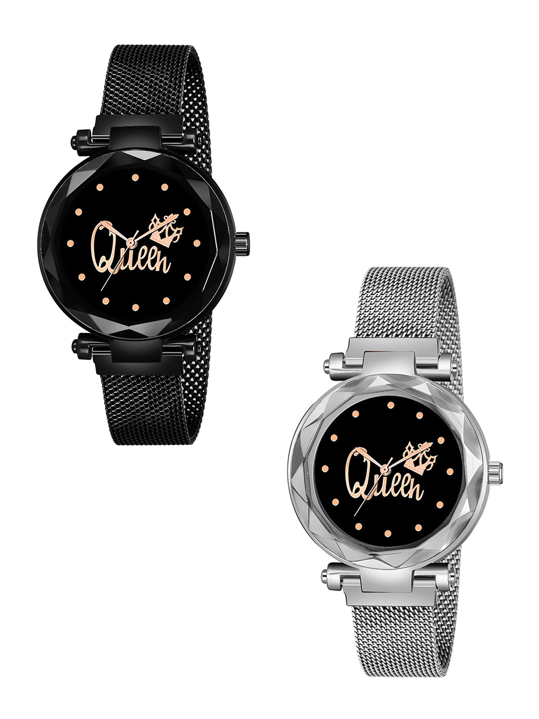 Gopal Shopcart Unisex Pack of 2 Bracelet Style Analogue Watch Queen Black Silver Maganet
Gopal Shopcart Unisex Pack of 2 Bracelet Style Analogue Watch Queen Black Silver Maganet
