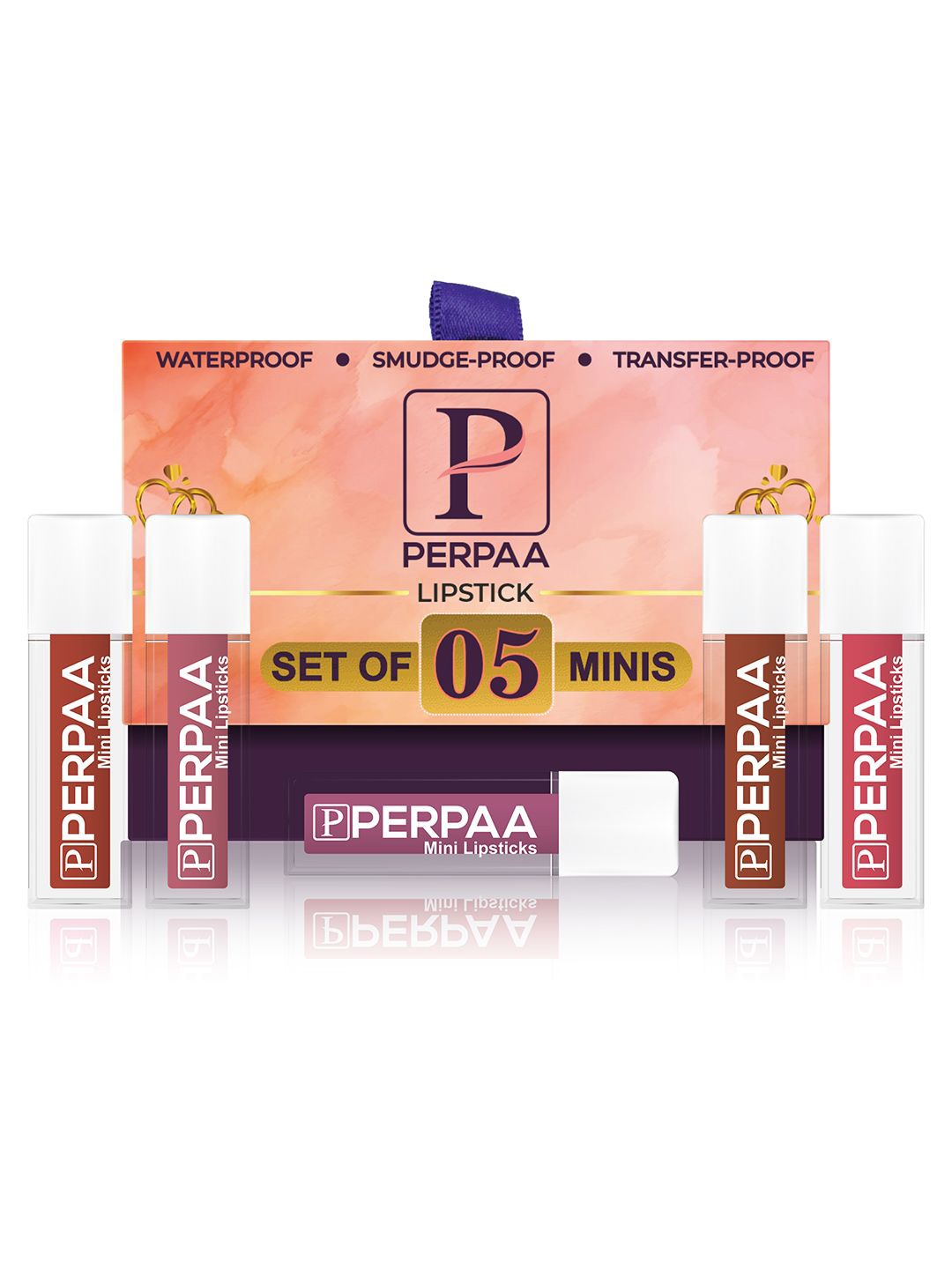 PERPAA Set Of 5 Matte Waterproof Mini Liquid Lipsticks - 1.2ml Each Shade 3-6-9-11-12, Pink
PERPAA Set Of 5 Matte Waterproof Mini Liquid Lipsticks - 1.2ml Each Shade 3-6-9-11-12, Pink