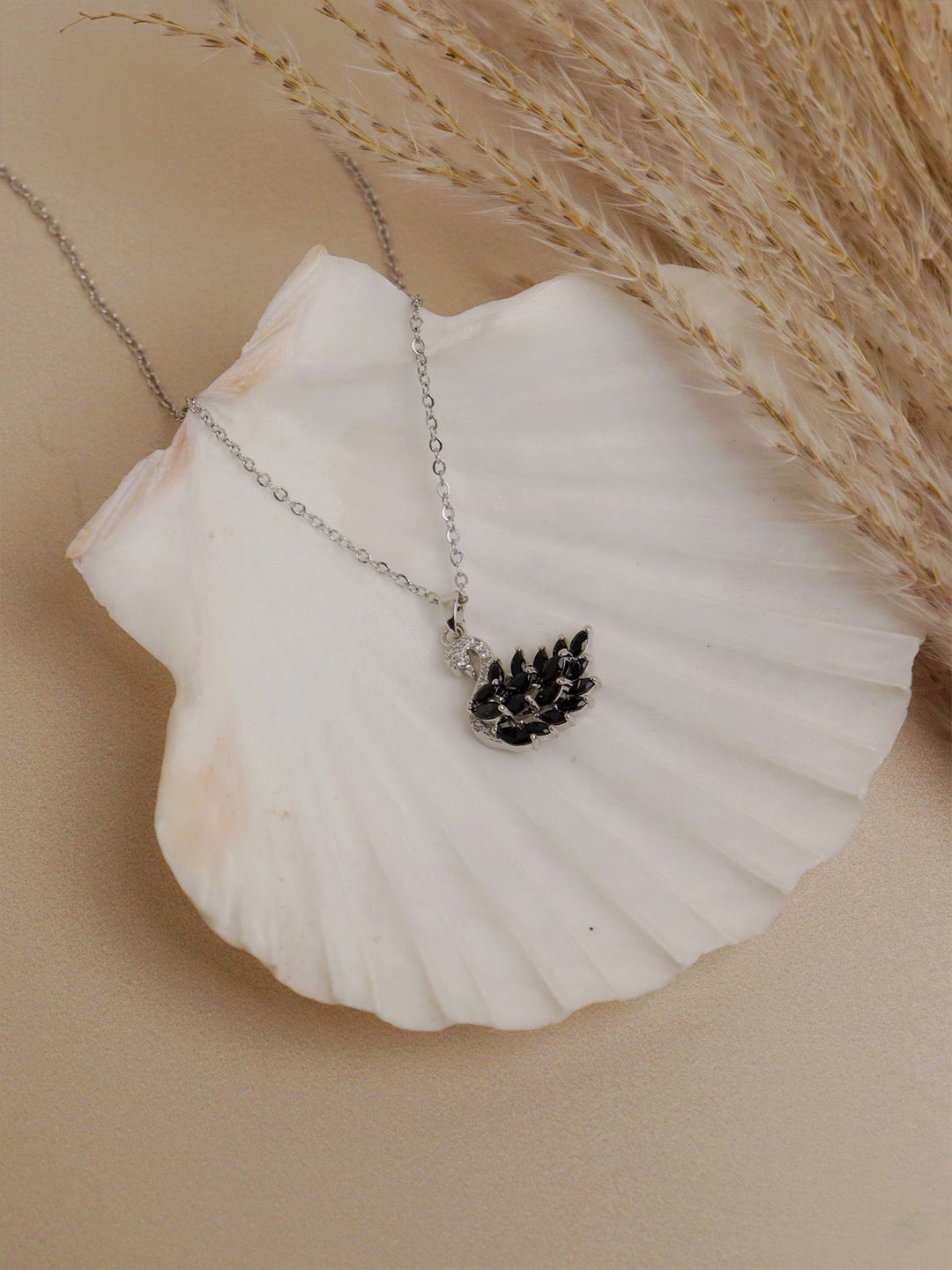 Laviscart Rhodium-Plated Artificial Stones Studded Floral Pendants With Chains, Silver
Laviscart Rhodium-Plated Artificial Stones Studded Floral Pendants With Chains, Silver