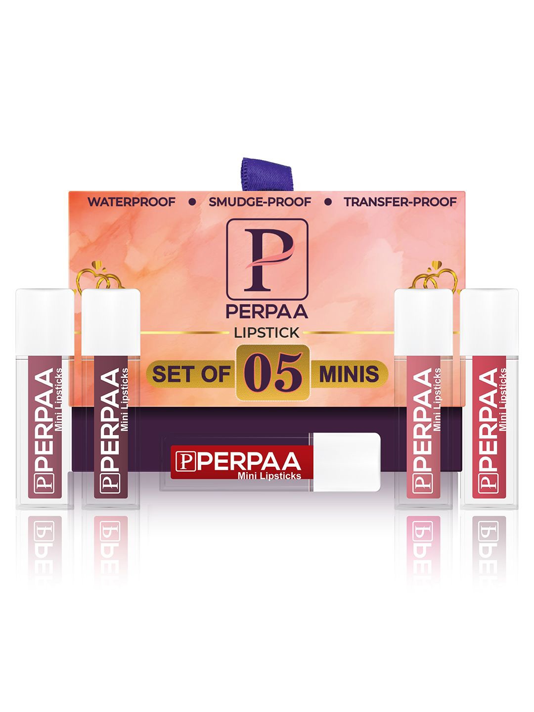 PERPAA Set Of 5 Waterproof Matte Mini Liquid Lipsticks - 1.2ml Each Shade 1-5-8-10-12, Pink
PERPAA Set Of 5 Waterproof Matte Mini Liquid Lipsticks - 1.2ml Each Shade 1-5-8-10-12, Pink
