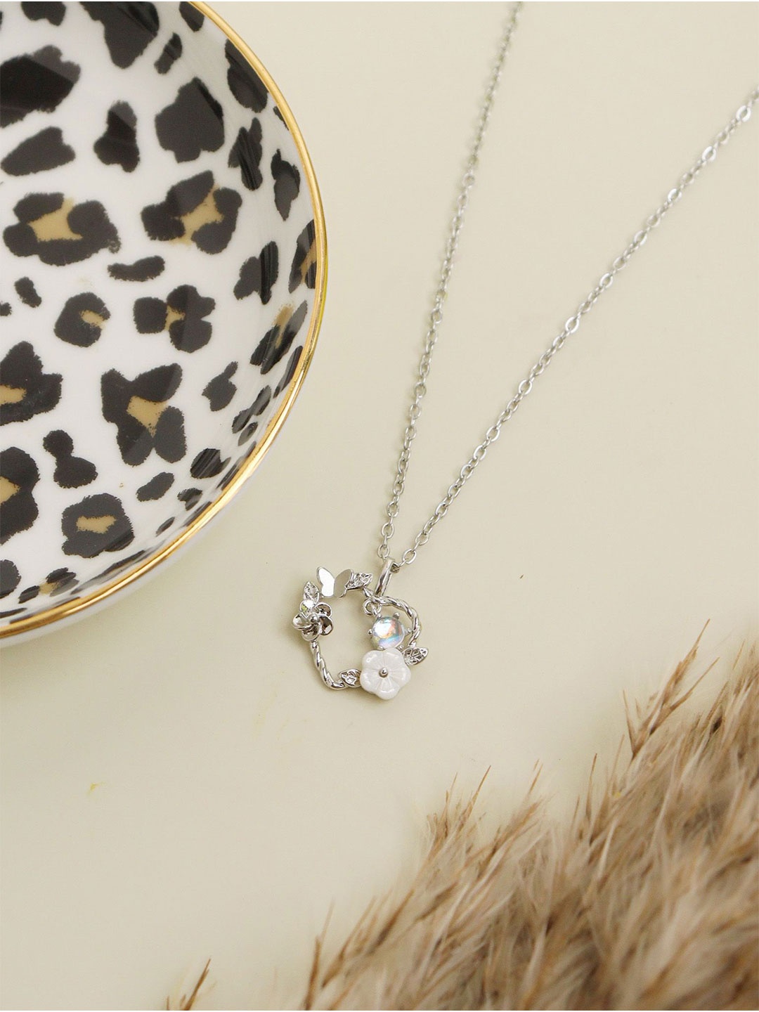 Laviscart Rhodium-Plated Stainless Steel Stones Studded Heart Shaped Pendants With Chains, Silver
Laviscart Rhodium-Plated Stainless Steel Stones Studded Heart Shaped Pendants With Chains, Silver