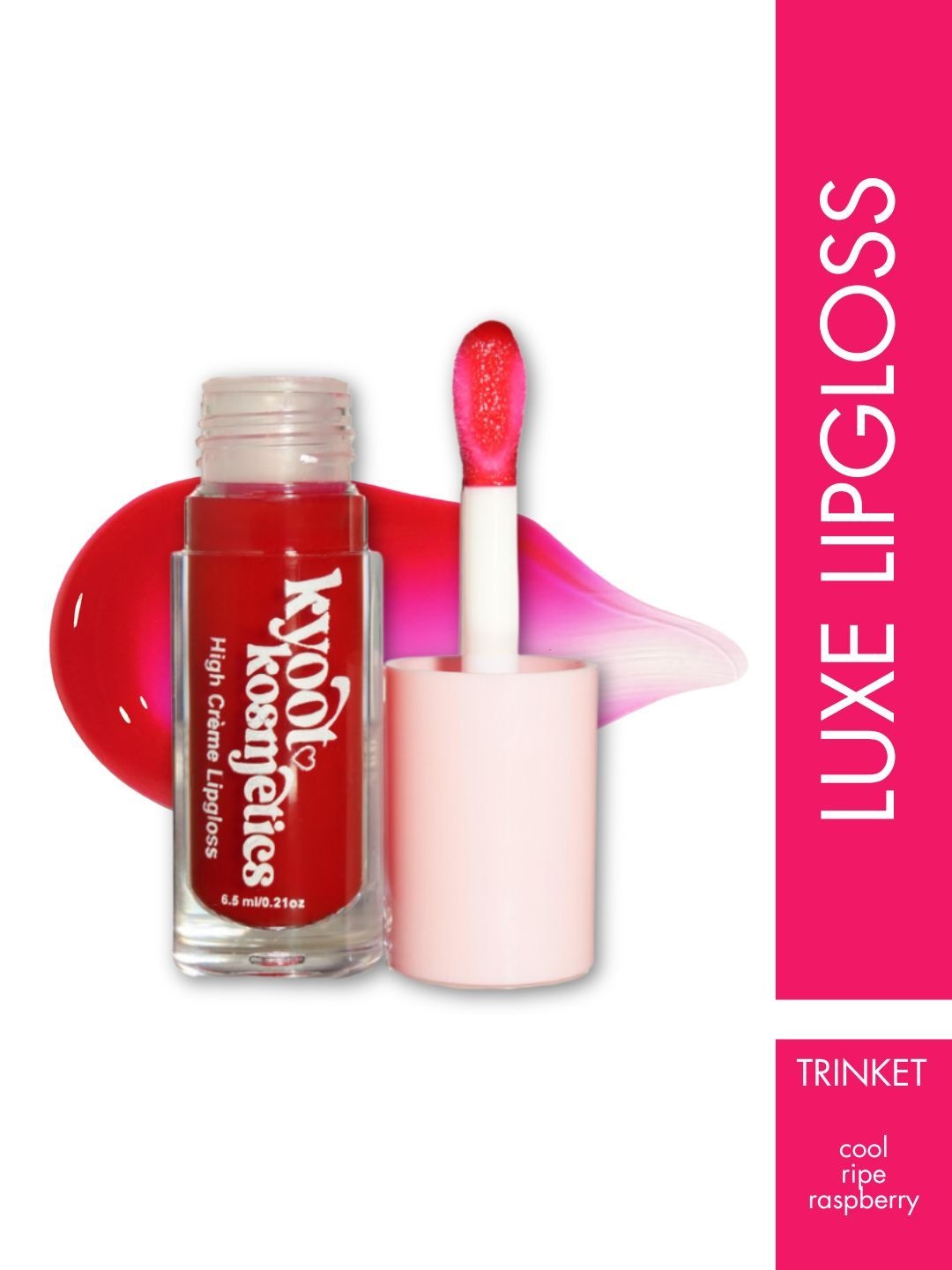 Kyoot Kosmetics High Creme Lip Gloss Juicy Plush Formulation - 6.5 ml - Trinket, Pink
Kyoot Kosmetics High Creme Lip Gloss Juicy Plush Formulation - 6.5 ml - Trinket, Pink