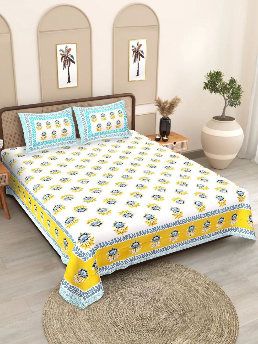 Butea Crape White & Yellow Floral Printed Cotton 180 TC King Bedsheet Set 2.40 x 2.15 m
Butea Crape White & Yellow Floral Printed Cotton 180 TC King Bedsheet Set 2.40 x 2.15 m