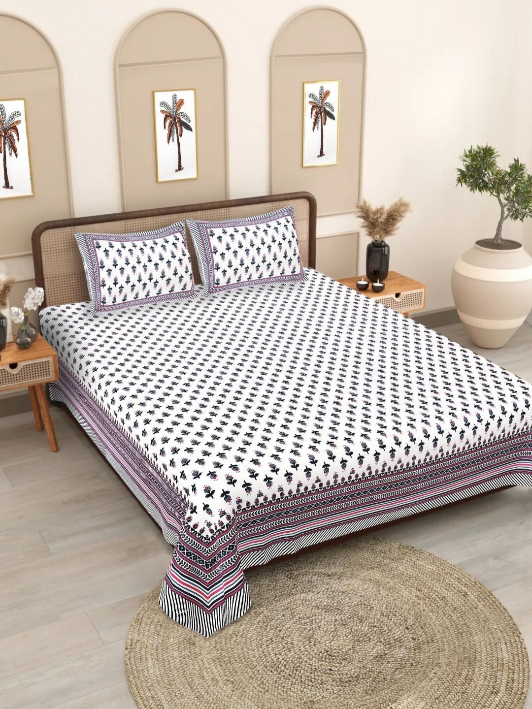 Butea Crape White & Purple Floral Printed Cotton 180 TC King Bedsheet Set 2.40 m x 2.15 m
Butea Crape White & Purple Floral Printed Cotton 180 TC King Bedsheet Set 2.40 m x 2.15 m