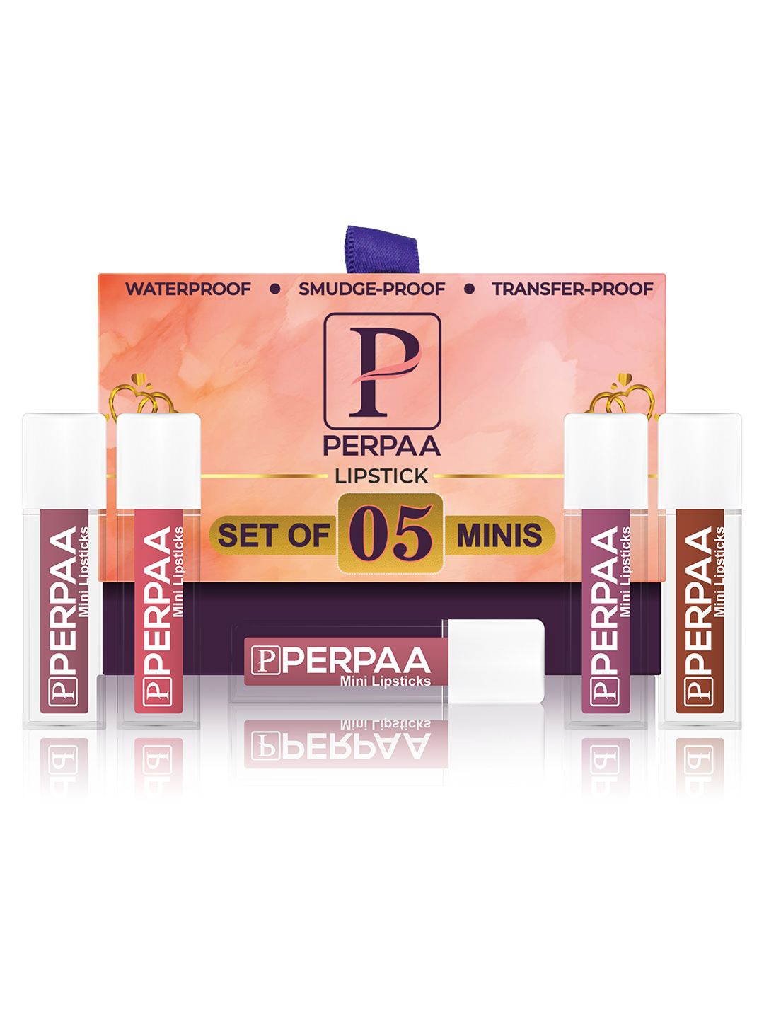 PERPAA Set Of 5 Waterproof Matte Mini Liquid Lipsticks - 1.2ml Each Shade 1-2-6-9-11, Pink
PERPAA Set Of 5 Waterproof Matte Mini Liquid Lipsticks - 1.2ml Each Shade 1-2-6-9-11, Pink