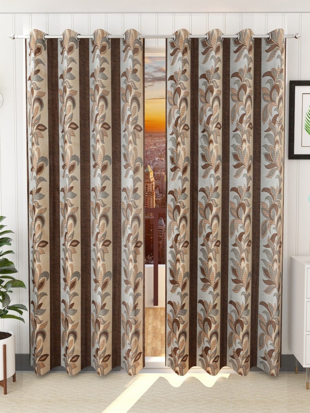 Galaxy Home Decor Brown & Grey 2 Pieces Floral Printed Semi-Transparent Door Curtains
Galaxy Home Decor Brown & Grey 2 Pieces Floral Printed Semi-Transparent Door Curtains