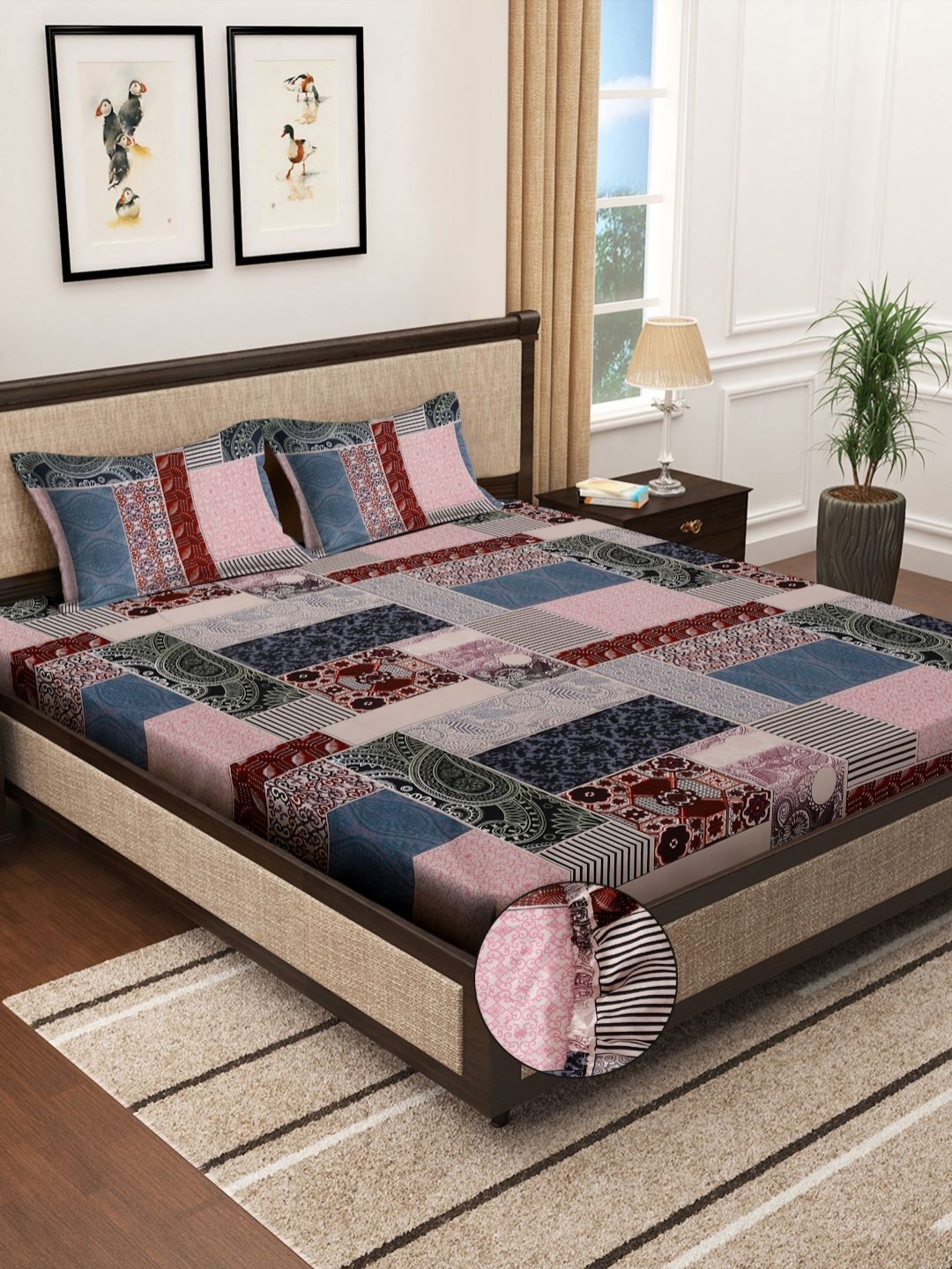 Myntra Elegant Homes Blue Motifs Printed 300 TC Fitted King Bedsheet Set 2.5 m X 2.25 m
Myntra Elegant Homes Blue Motifs Printed 300 TC Fitted King Bedsheet Set 2.5 m X 2.25 m