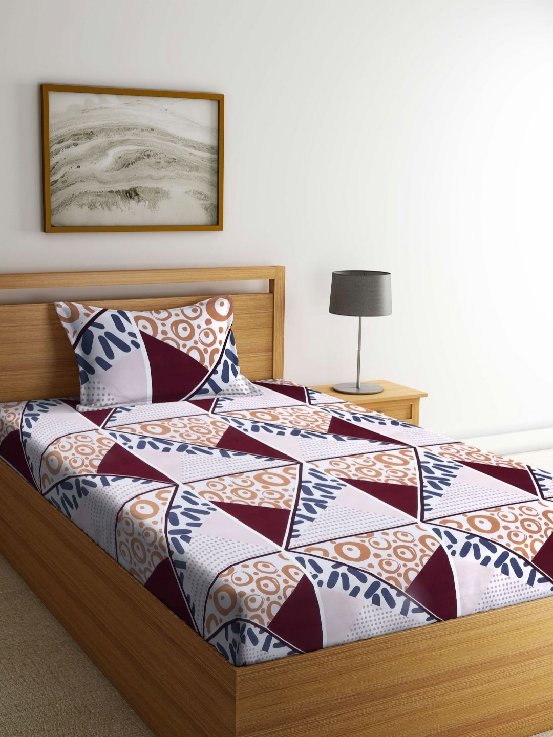 Myntra Elegant Homes White Geometric Printed 300 TC Single Bedsheet Set 2.20 m x 1.50 m
Myntra Elegant Homes White Geometric Printed 300 TC Single Bedsheet Set 2.20 m x 1.50 m