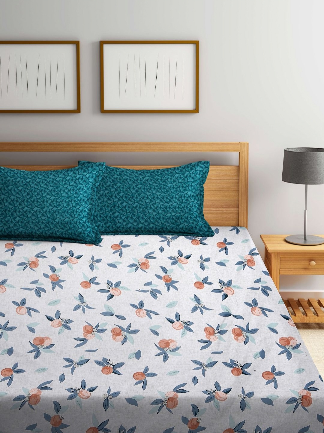 Myntra Elegant Homes White Floral Printed 300 TC Fitted King Bedsheet Set 2.70 m x 2.70 m
Myntra Elegant Homes White Floral Printed 300 TC Fitted King Bedsheet Set 2.70 m x 2.70 m