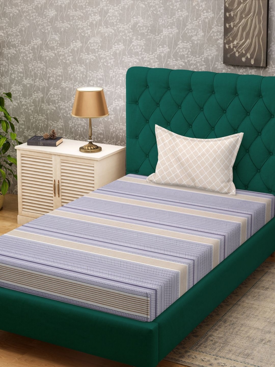Myntra Elegant Homes Purple & Brown Striped 300 TC Single Bedsheet Set -2.25 m x 1.50 m
Myntra Elegant Homes Purple & Brown Striped 300 TC Single Bedsheet Set -2.25 m x 1.50 m
