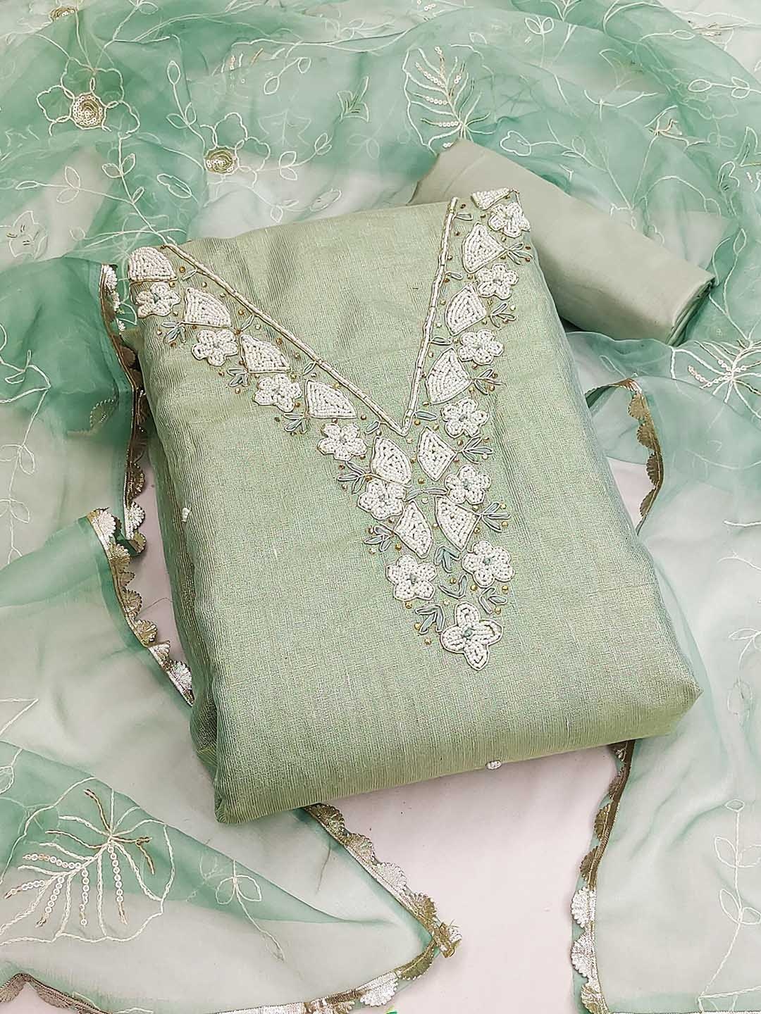 SHADOW & SAINING Floral Embellished Beads And Stones Semi-Stitched Dress Material, Grey
SHADOW & SAINING Floral Embellished Beads And Stones Semi-Stitched Dress Material, Grey