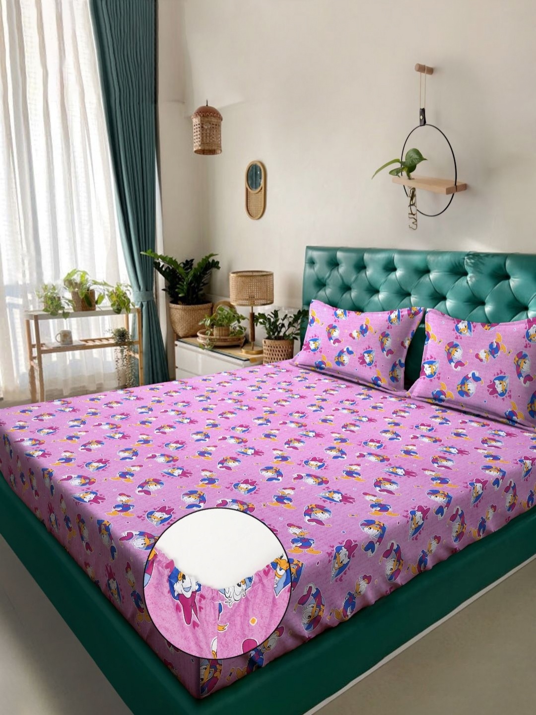 KLOTTHE Purple Cartoon Printed 400 TC Cotton Fitted King Bedsheet Set 2.50 x 2.25 m
KLOTTHE Purple Cartoon Printed 400 TC Cotton Fitted King Bedsheet Set 2.50 x 2.25 m
