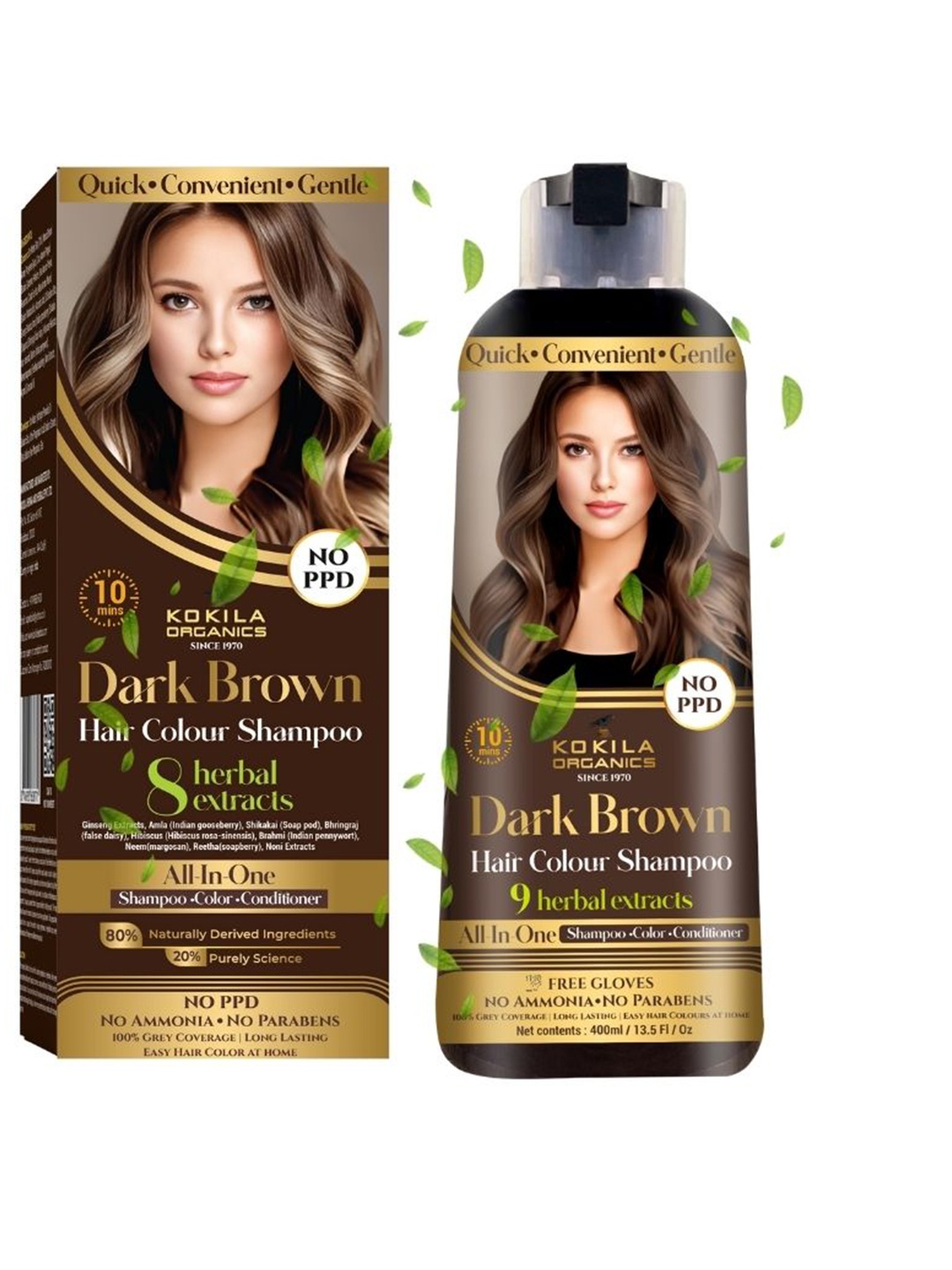 KOKILA Organics Hair Color Shampoo With Natural Extracts 400 ml - Dark Brown, Coffee brown
KOKILA Organics Hair Color Shampoo With Natural Extracts 400 ml - Dark Brown, Coffee brown