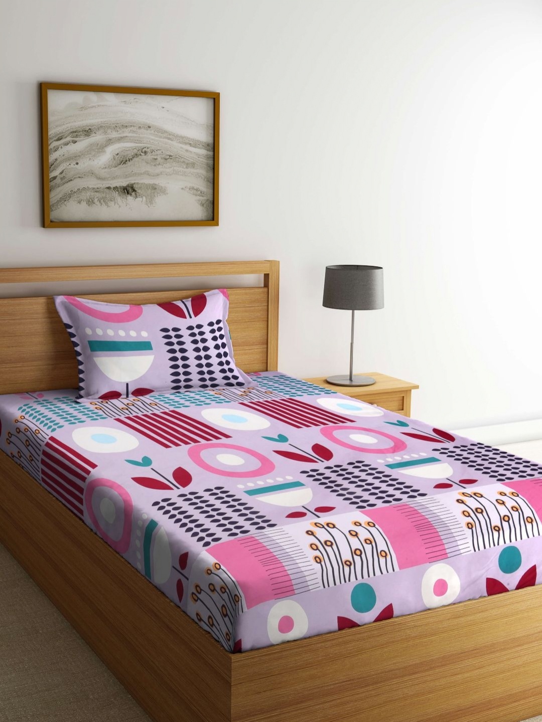 Myntra Elegant Homes Green & Purple Printed 300 TC Single Bedsheet Set - 2.25 m x 1.5 m
Myntra Elegant Homes Green & Purple Printed 300 TC Single Bedsheet Set - 2.25 m x 1.5 m