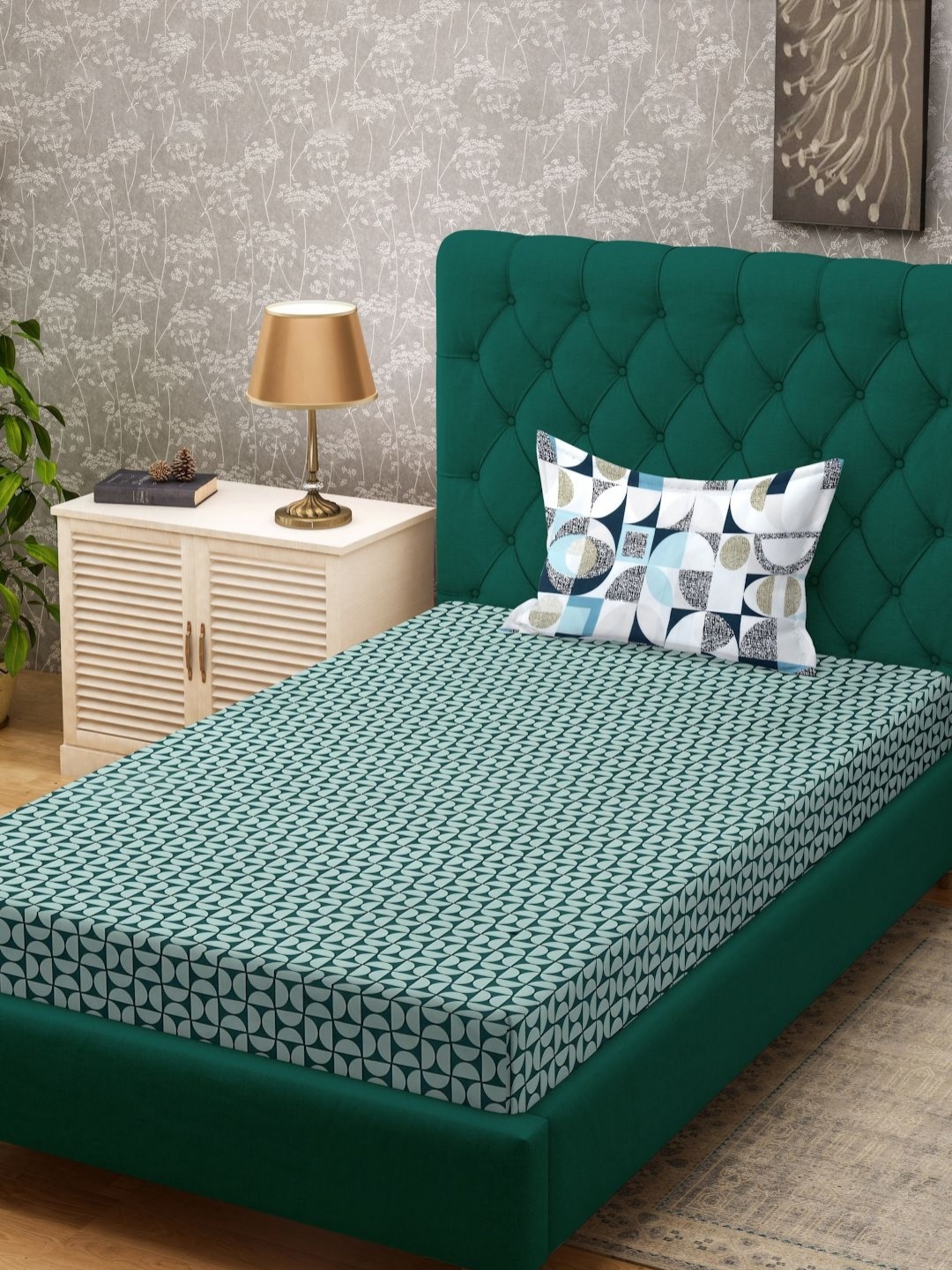Myntra Elegant Homes Green Geometric Printed 300 TC Single Bedsheet Set 2.5 m x 1.5 m
Myntra Elegant Homes Green Geometric Printed 300 TC Single Bedsheet Set 2.5 m x 1.5 m