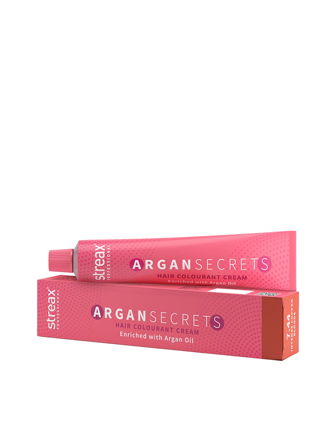 Streax Professional Argan Secret Hair Colourant Cream 60g - Intense Copper Blonde 7.44
Streax Professional Argan Secret Hair Colourant Cream 60g - Intense Copper Blonde 7.44