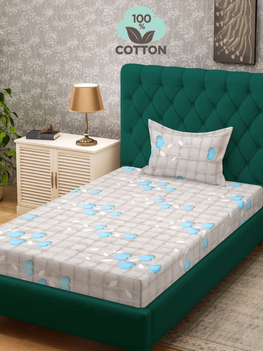 Myntra Elegant Homes Grey Printed Pure Cotton 400 TC Single Bedsheet Set-2.20 m x 1.50 m
Myntra Elegant Homes Grey Printed Pure Cotton 400 TC Single Bedsheet Set-2.20 m x 1.50 m