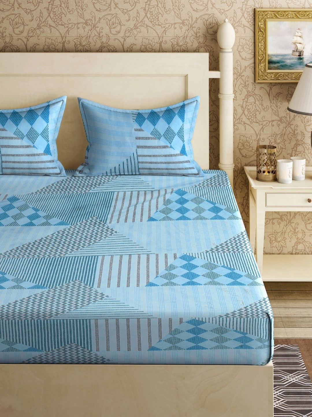 Myntra Elegant Homes Blue & White Printed 300 TC Double King Bedsheet Set 2.50 m x 2.20 m
Myntra Elegant Homes Blue & White Printed 300 TC Double King Bedsheet Set 2.50 m x 2.20 m