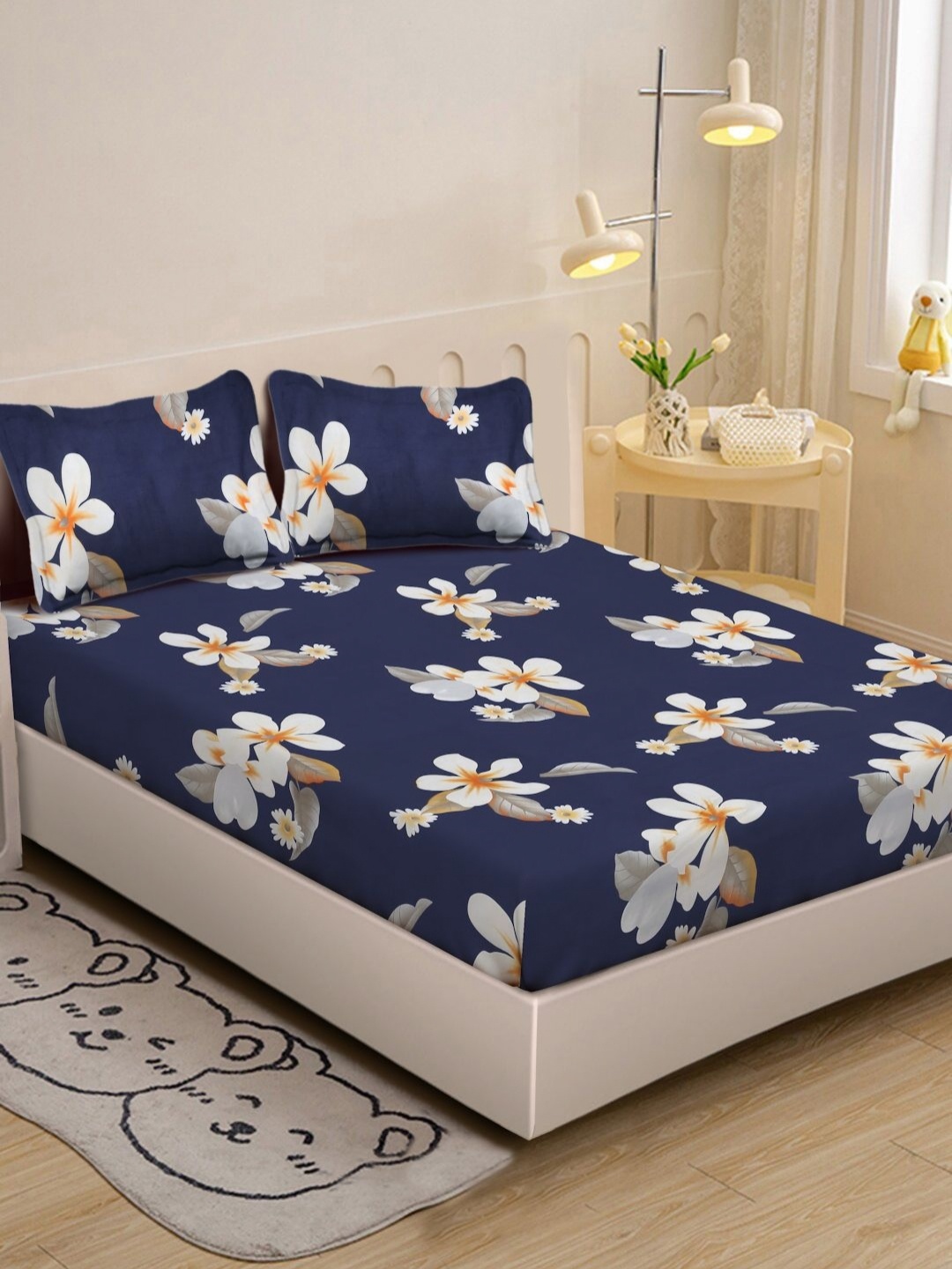 Myntra Elegant Homes Navy Blue & White Printed 300 TC Single Bedsheet Set -2.25 m x 1.50 m
Myntra Elegant Homes Navy Blue & White Printed 300 TC Single Bedsheet Set -2.25 m x 1.50 m