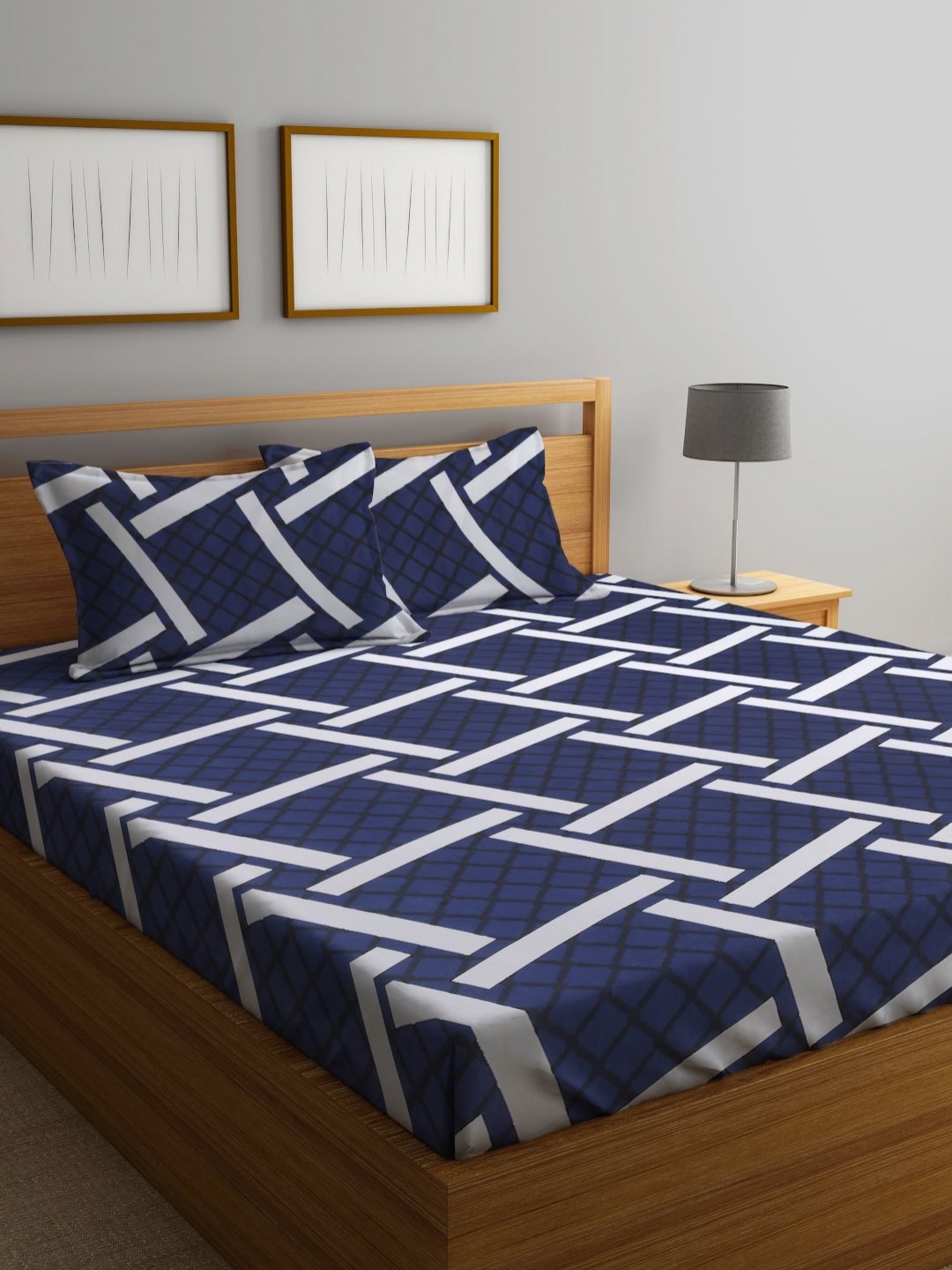 Myntra Elegant Homes Navy Blue Printed 300 TC Double King Bedsheet Set 2.50 m x 2.20 m
Myntra Elegant Homes Navy Blue Printed 300 TC Double King Bedsheet Set 2.50 m x 2.20 m