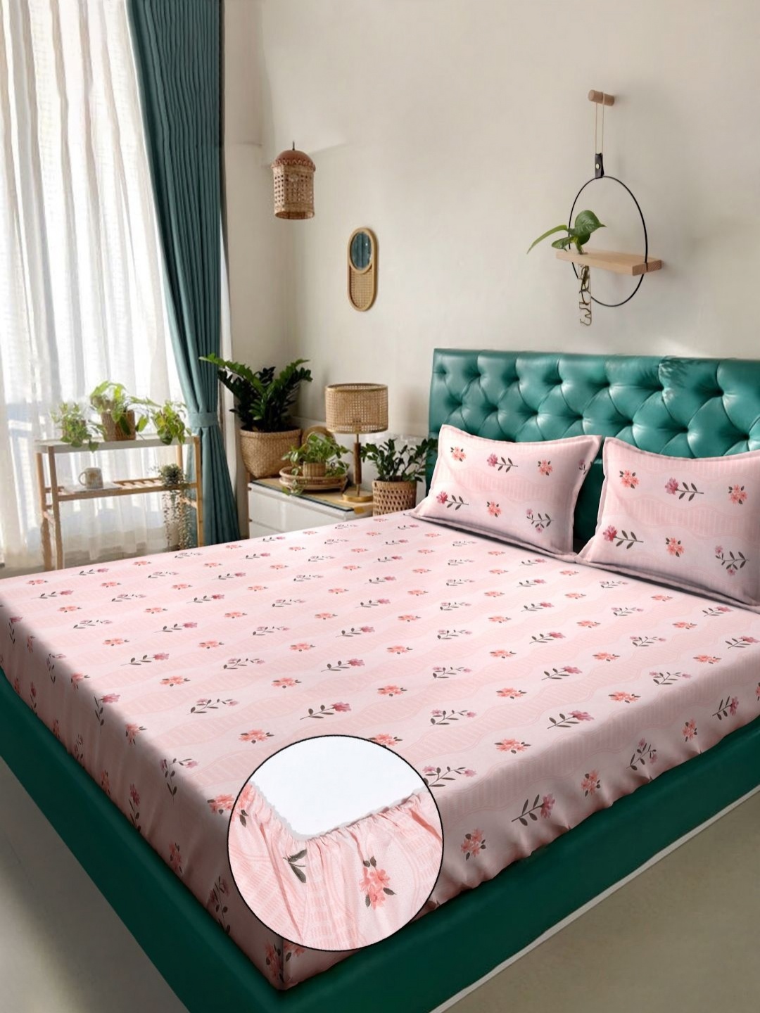 Myntra Elegant Homes Pink & Green Floral Printed 300 TC King Bedsheet Set 2.5 m X 2.2 m
Myntra Elegant Homes Pink & Green Floral Printed 300 TC King Bedsheet Set 2.5 m X 2.2 m
