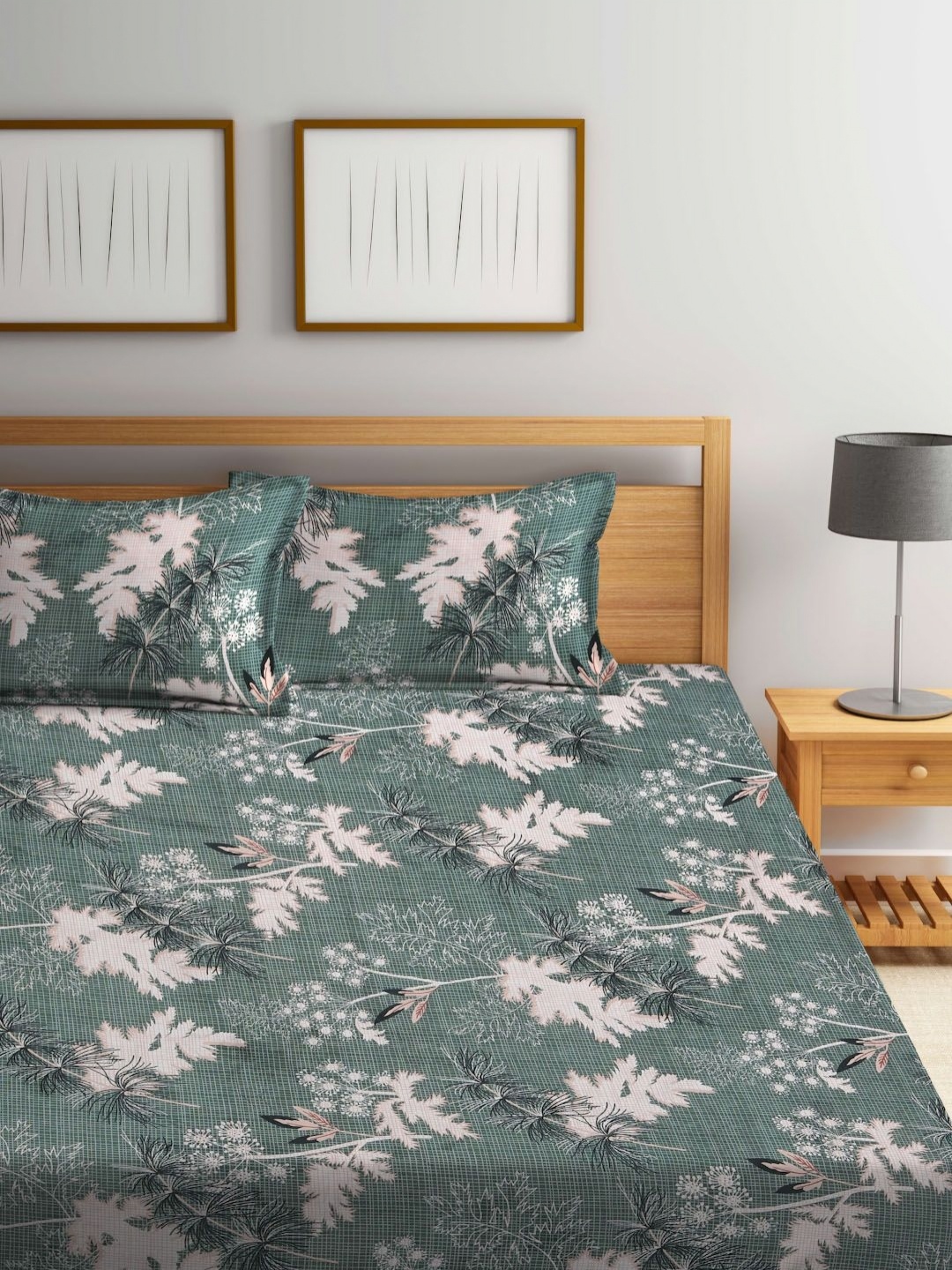 Myntra Elegant Homes Green & White Printed Fitted 300 TC King Bedsheet Set-2.50 m x 2.20 m
Myntra Elegant Homes Green & White Printed Fitted 300 TC King Bedsheet Set-2.50 m x 2.20 m
