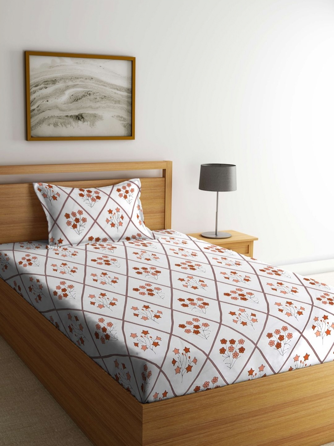 Myntra Elegant Homes White & Brown Printed 300 TC Single Bedsheet Set 2.25 m x 1.50 m
Myntra Elegant Homes White & Brown Printed 300 TC Single Bedsheet Set 2.25 m x 1.50 m
