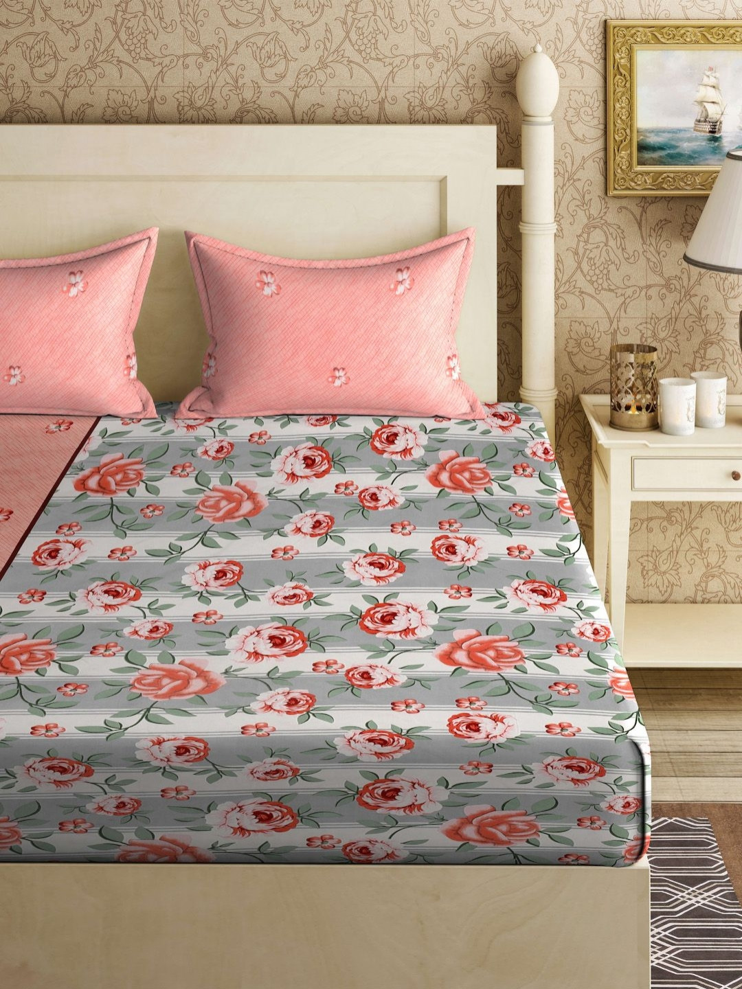 Myntra Elegant Homes Peach Floral Printed 300 TC King Double Bedsheet Set 2.50 m x 2.20 m
Myntra Elegant Homes Peach Floral Printed 300 TC King Double Bedsheet Set 2.50 m x 2.20 m