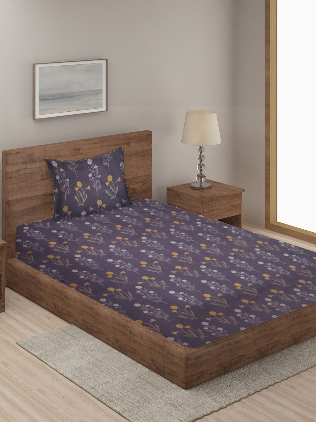 Myntra Elegant Homes Blue & Yellow Printed 300 TC Single Bedsheet Set 2.25 m x 1.50 m
Myntra Elegant Homes Blue & Yellow Printed 300 TC Single Bedsheet Set 2.25 m x 1.50 m