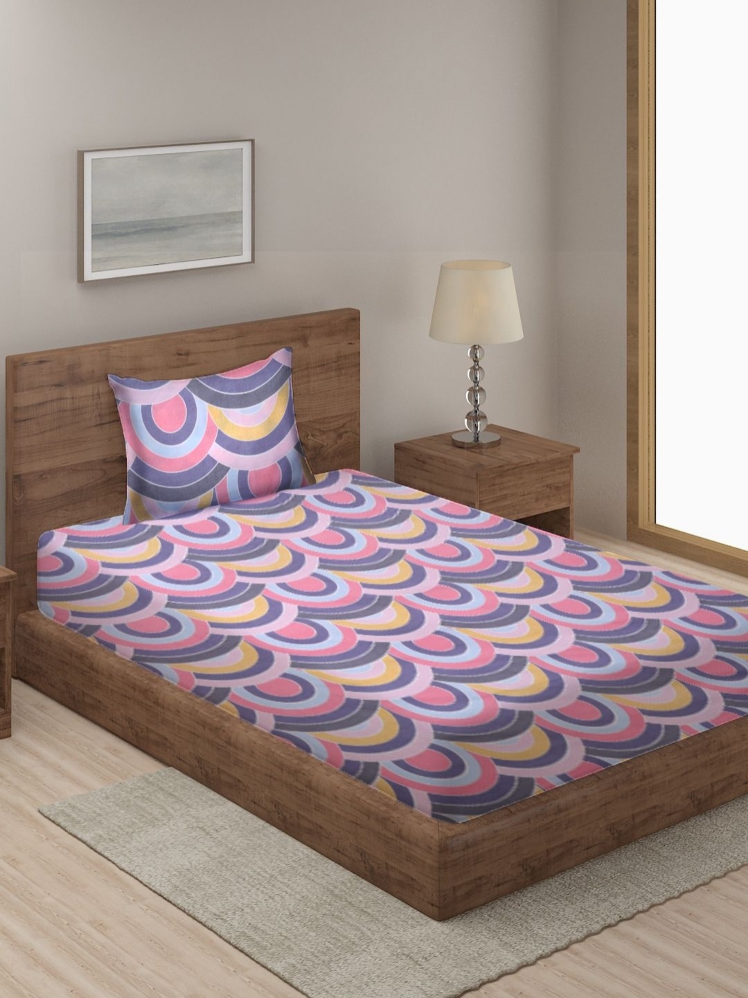 Myntra Elegant Homes Peach Geometric Printed 300 TC Single Bedsheet Set 2.20 m x 1.50 m
Myntra Elegant Homes Peach Geometric Printed 300 TC Single Bedsheet Set 2.20 m x 1.50 m
