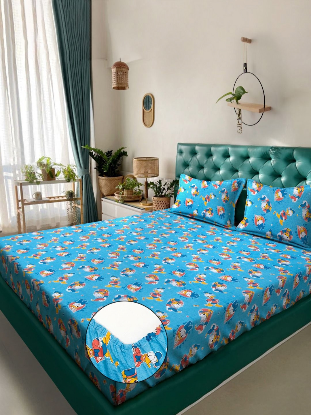 KLOTTHE Blue Cartoon Printed Printed 400 TC Cotton Fitted King Bedsheet Set 2.50 x 2.25 m
KLOTTHE Blue Cartoon Printed Printed 400 TC Cotton Fitted King Bedsheet Set 2.50 x 2.25 m