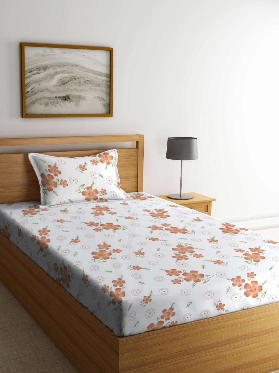 Myntra Elegant Homes White & Brown Floral Printed 300TC Single Bedsheet Set 2.25m x 1.50m
Myntra Elegant Homes White & Brown Floral Printed 300TC Single Bedsheet Set 2.25m x 1.50m