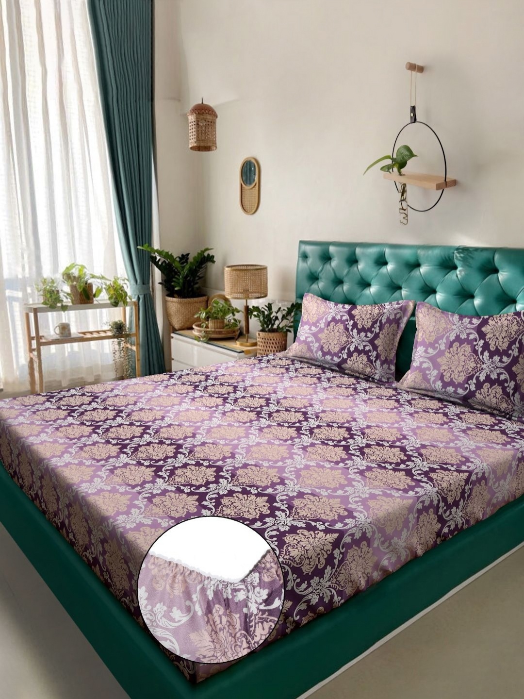Myntra Elegant Homes Purple & Beige Printed Fitted 300 TC King Bedsheet Set 2.50m x 2.25m
Myntra Elegant Homes Purple & Beige Printed Fitted 300 TC King Bedsheet Set 2.50m x 2.25m