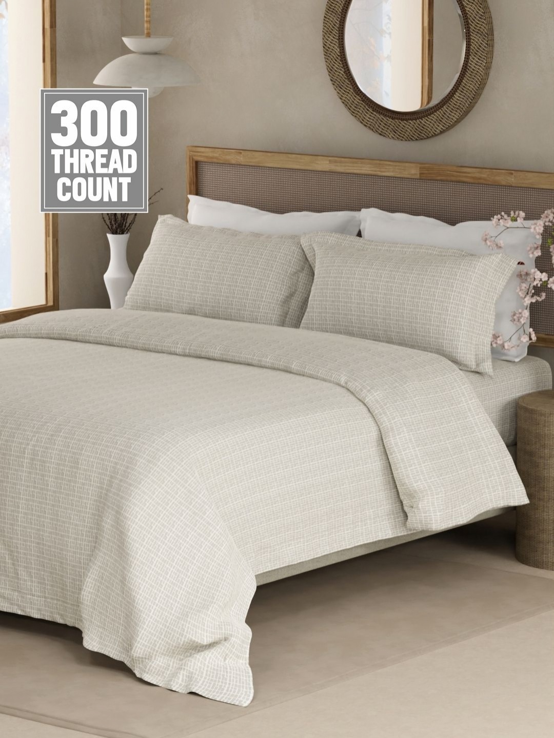 Boutique Living India Grey & White Printed Cotton 300TC King Bedsheet Set 2.74m x 2.74m
Boutique Living India Grey & White Printed Cotton 300TC King Bedsheet Set 2.74m x 2.74m