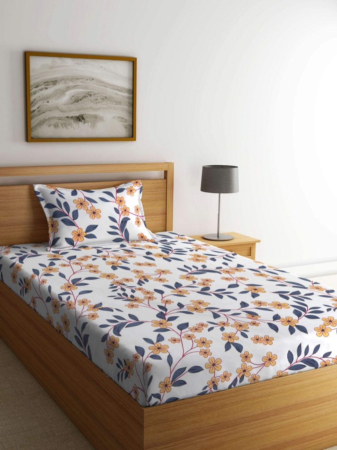 Myntra Elegant Homes White & Grey Floral Printed 300 TC Single Bedsheet Set 2.5 m x 1.5 m
Myntra Elegant Homes White & Grey Floral Printed 300 TC Single Bedsheet Set 2.5 m x 1.5 m