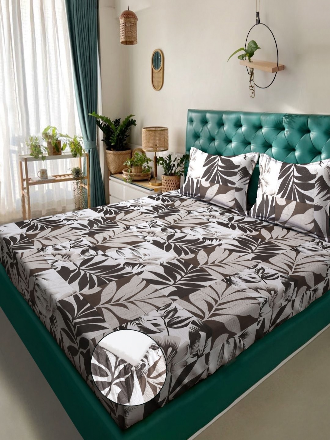 Myntra Elegant Homes Brown & White Floral Printed 300 TC King Bedsheet Set 2.5 m x 2.25 m
Myntra Elegant Homes Brown & White Floral Printed 300 TC King Bedsheet Set 2.5 m x 2.25 m