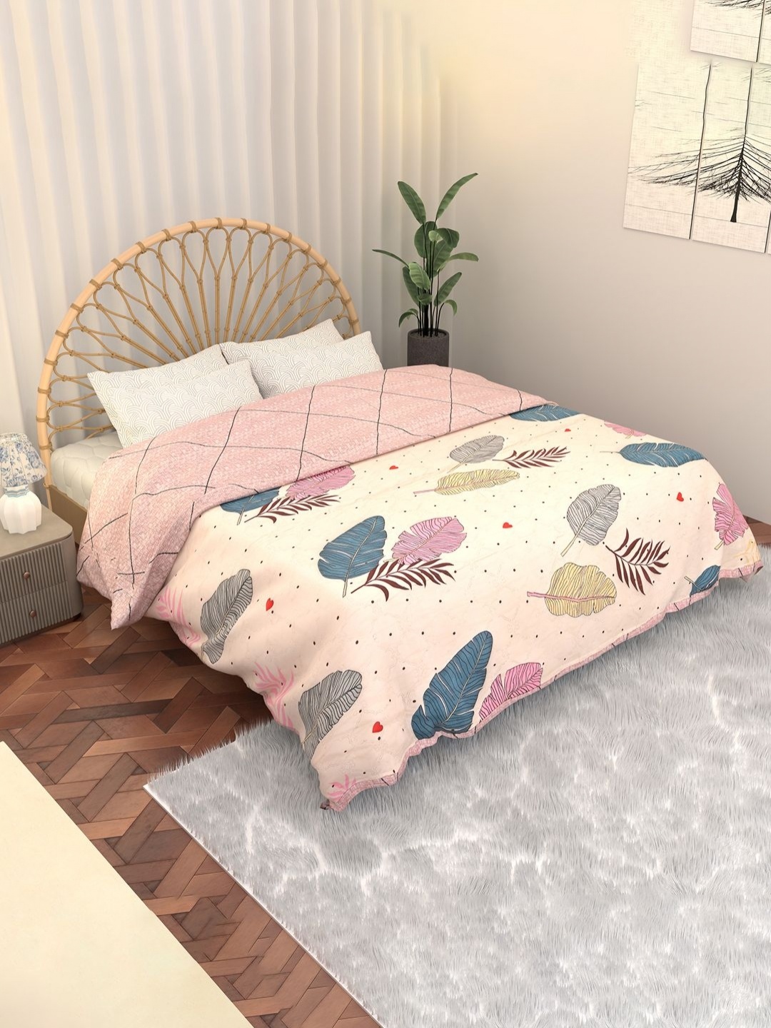 Aura Cream-Coloured & Pink Ethnic Motifs Microfiber AC Room 210 GSM Double Bed Comforter
Aura Cream-Coloured & Pink Ethnic Motifs Microfiber AC Room 210 GSM Double Bed Comforter