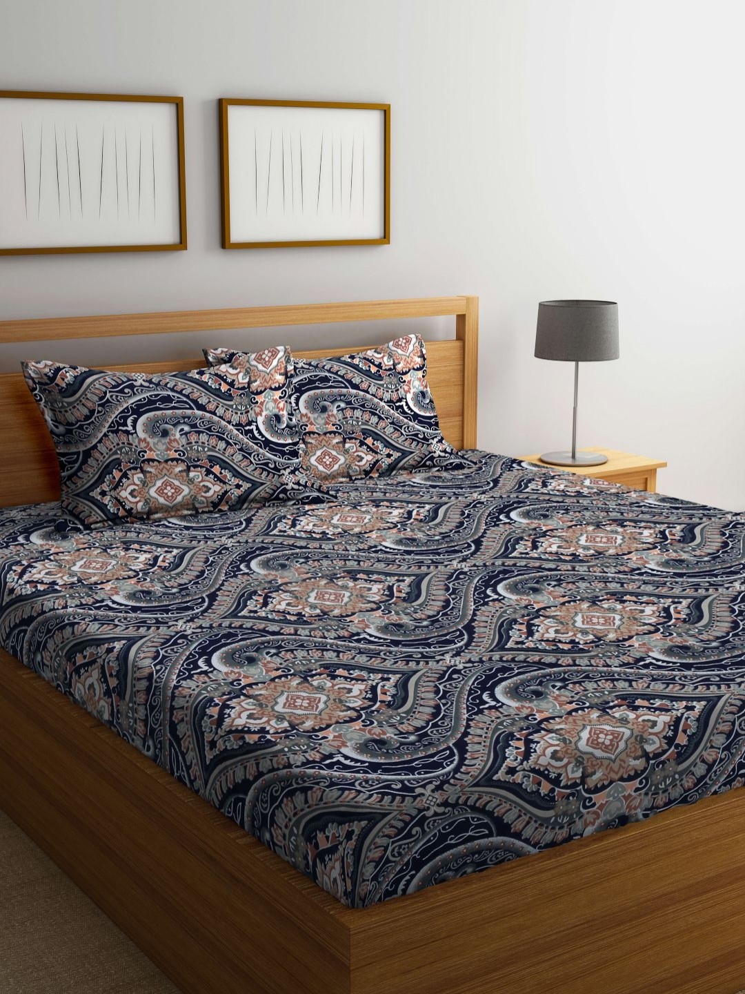 Myntra Elegant Homes Blue & White Printed 300 TC Double King Bedsheet Set 2.50 m x 2.20 m
Myntra Elegant Homes Blue & White Printed 300 TC Double King Bedsheet Set 2.50 m x 2.20 m