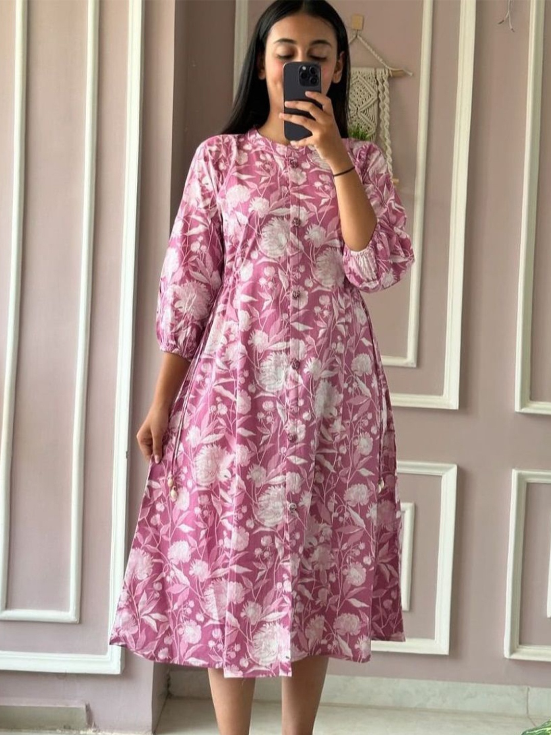 Danilo Women Printed Mandarin Collar Puff Sleeves Pure Cotton A-Line Kurtis, Pink
Danilo Women Printed Mandarin Collar Puff Sleeves Pure Cotton A-Line Kurtis, Pink