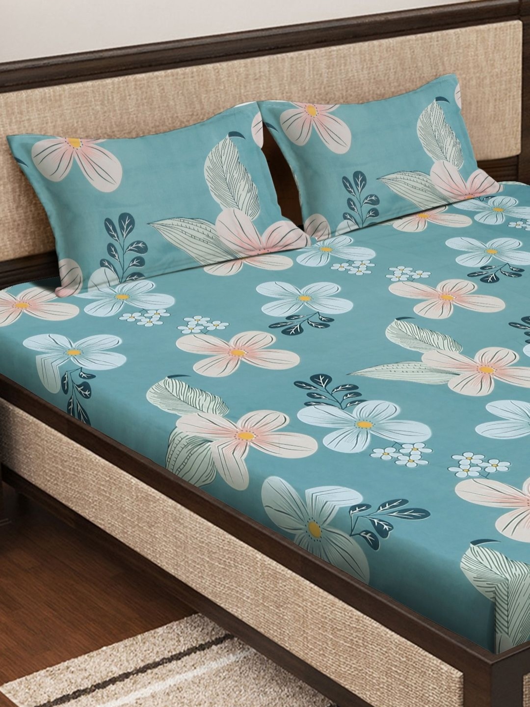 Myntra Elegant Homes Green & Pink Printed 300 TC Double King Bedsheet Set 2.70 m x 2.70 m
Myntra Elegant Homes Green & Pink Printed 300 TC Double King Bedsheet Set 2.70 m x 2.70 m