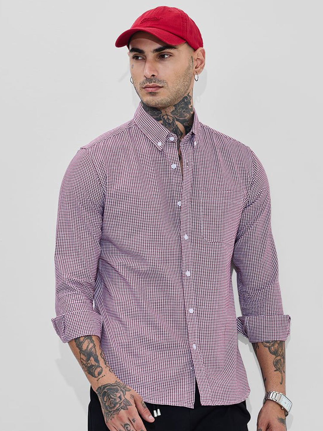 Snitch Men Smart Slim Fit Button-Down Collar Micro Checked Cotton Casual Shirt, Purple
Snitch Men Smart Slim Fit Button-Down Collar Micro Checked Cotton Casual Shirt, Purple