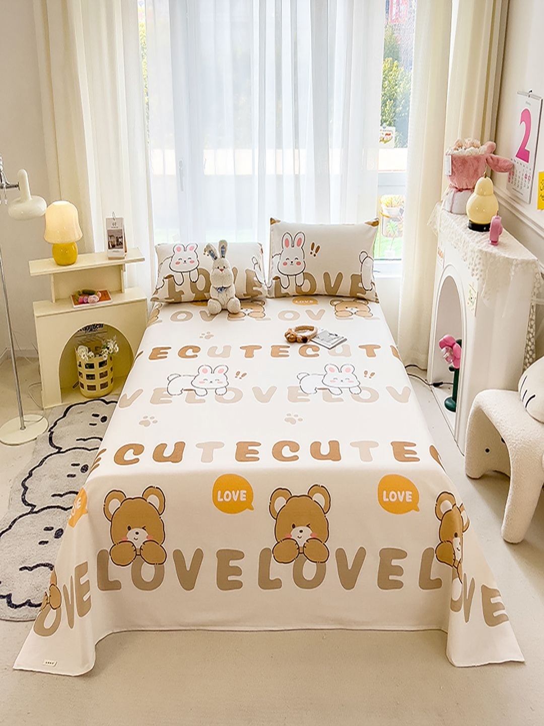 JC HOME Beige & Brown Cartoon Characters Printed 140 TC Queen Bedsheet Set 2.45m x 2.00m
JC HOME Beige & Brown Cartoon Characters Printed 140 TC Queen Bedsheet Set 2.45m x 2.00m