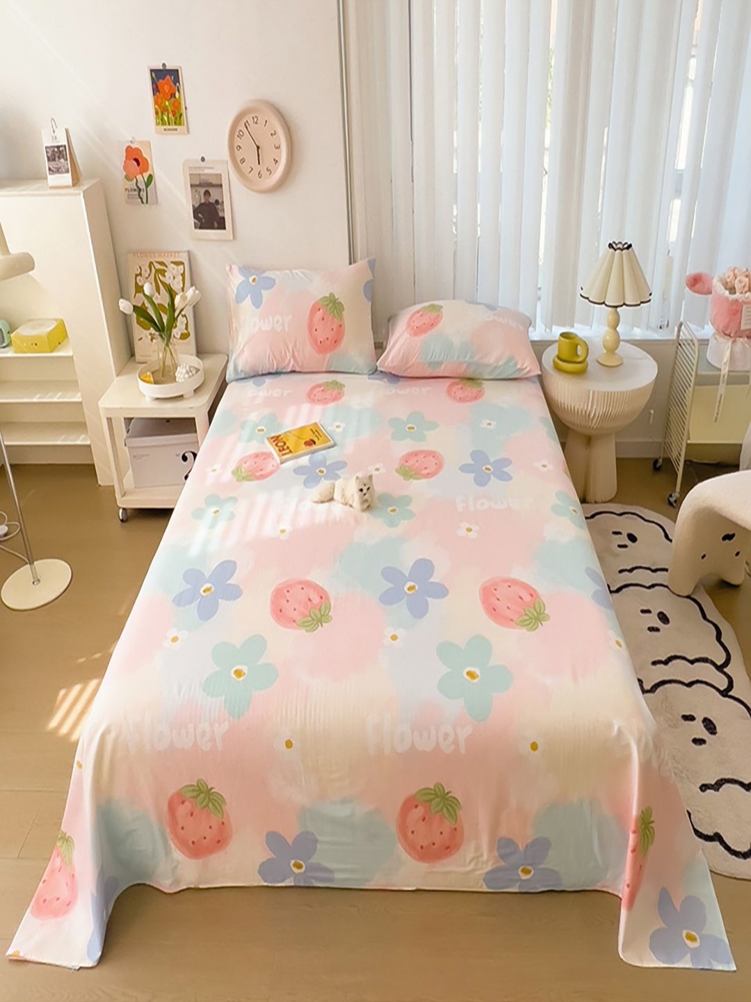 JC HOME Pink & Blue Floral Printed Pure Cotton 220 TC King Bedsheet Set 2 m x 2.20 m
JC HOME Pink & Blue Floral Printed Pure Cotton 220 TC King Bedsheet Set 2 m x 2.20 m