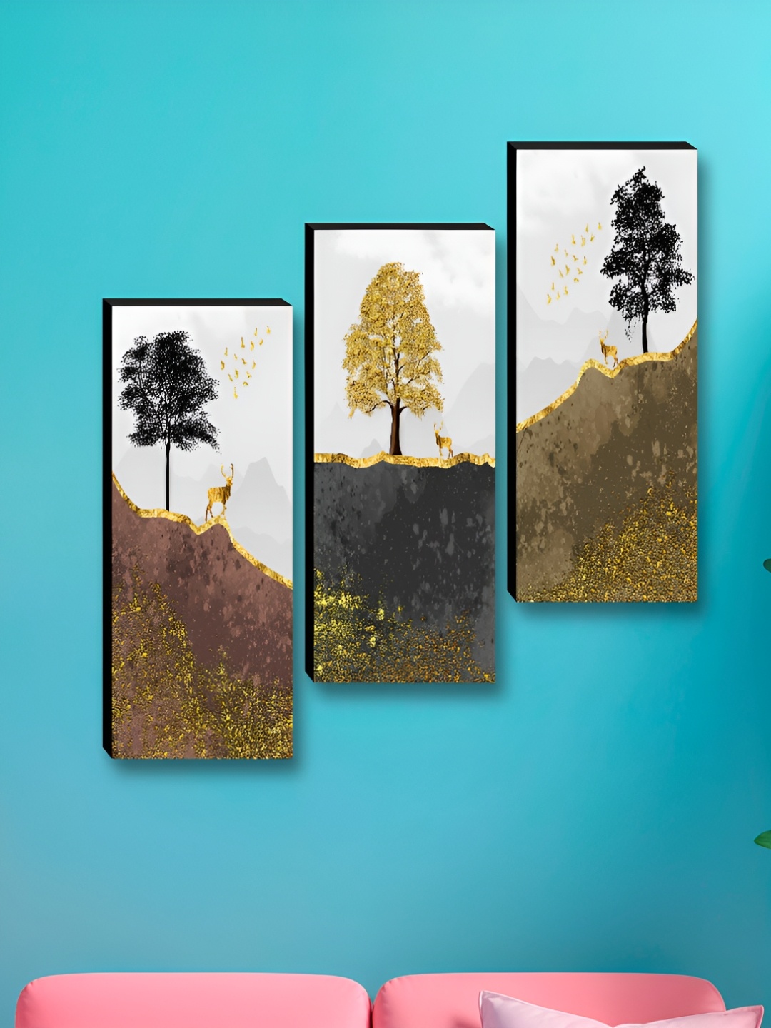 Myntra Elegant Homes Off White & Gold-Toned 3 Pieces Tree Printed Wooden Wall Paintings
Myntra Elegant Homes Off White & Gold-Toned 3 Pieces Tree Printed Wooden Wall Paintings