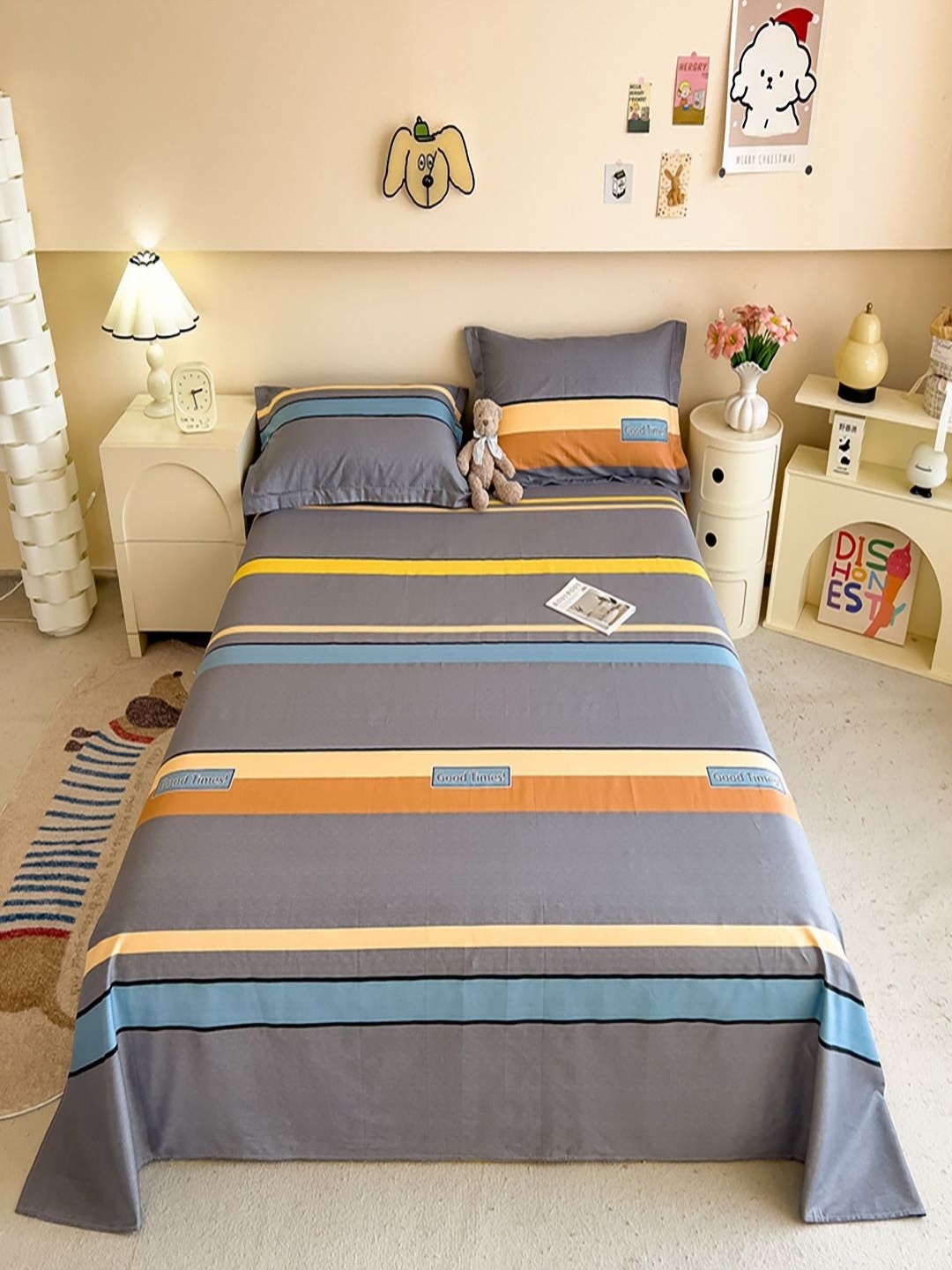 JC HOME Grey & Orange Striped Pure Cotton 220 TC Single Bedsheet Set 1.60 m x 2.30 m
JC HOME Grey & Orange Striped Pure Cotton 220 TC Single Bedsheet Set 1.60 m x 2.30 m