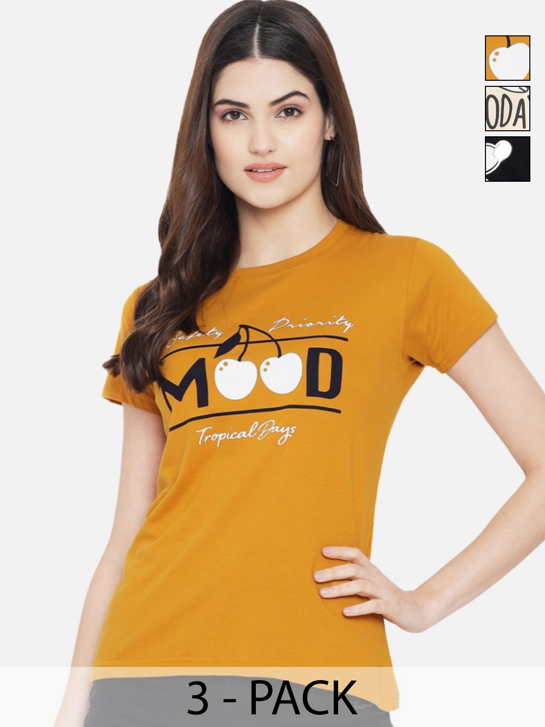 Dreambe Women Pack of 3 Mickey Mouse Graphic Printed Round Neck Cotton T-shirts, Mustard
Dreambe Women Pack of 3 Mickey Mouse Graphic Printed Round Neck Cotton T-shirts, Mustard