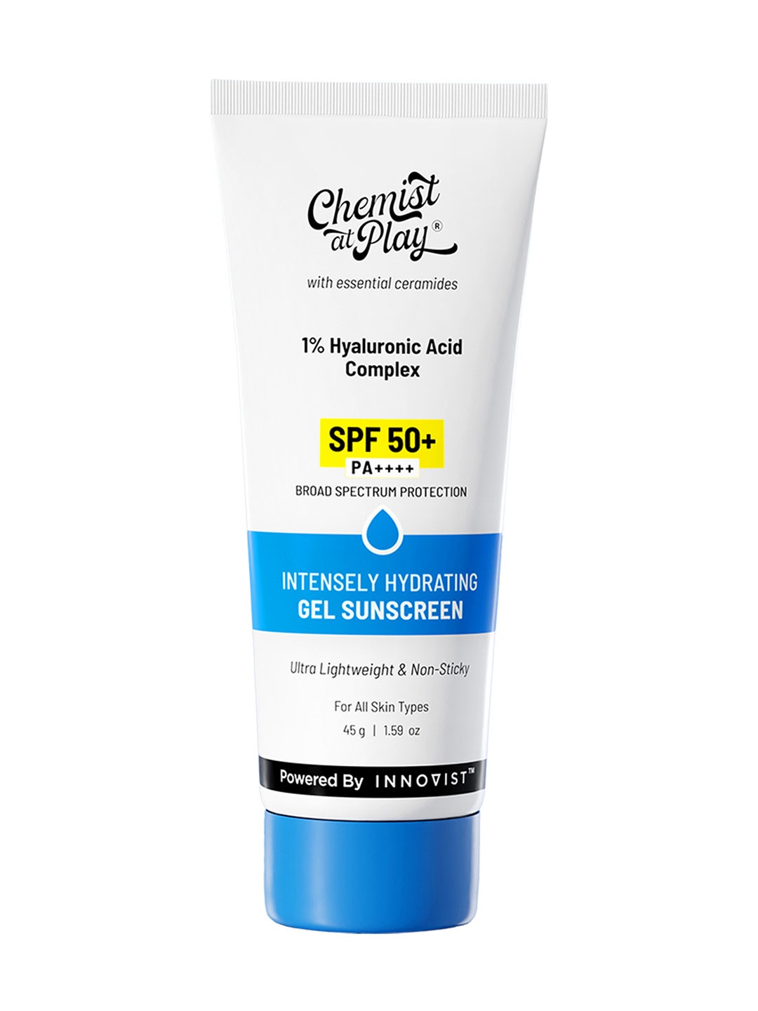 Chemist at Play Hydrating Gel Sunscreen With SPF 50+ PA++++ & 1% Hyaluronic Acid - 45 g, White
Chemist at Play Hydrating Gel Sunscreen With SPF 50+ PA++++ & 1% Hyaluronic Acid - 45 g, White