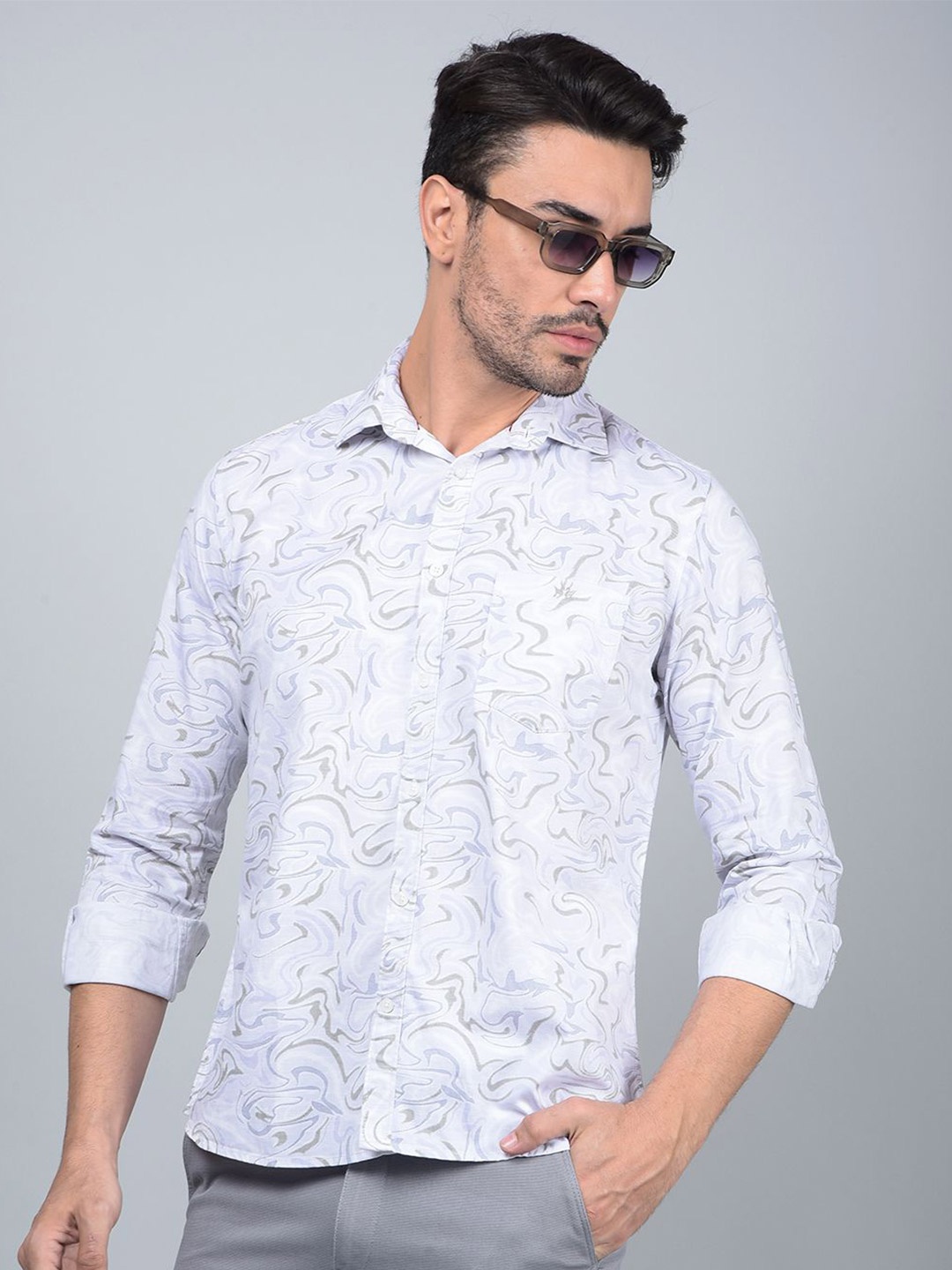 Crimsoune Club Men Classic Fit Spread Collar Abstract Printed Cotton Casual Shirt, Blue
Crimsoune Club Men Classic Fit Spread Collar Abstract Printed Cotton Casual Shirt, Blue